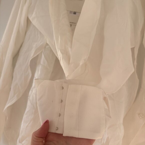 NWT Gauge81 Sabinas Silk Wrap Shirt In Ivory Sz XS Back Closure High-Low Hem - Picture 11 of 13